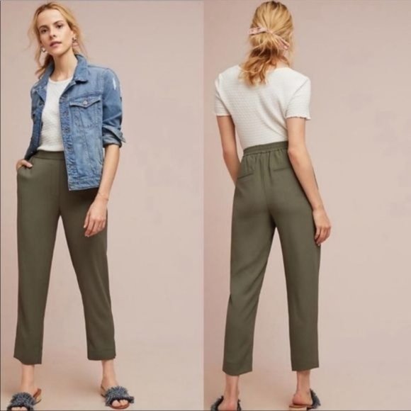 Anthropologie The Essential Pull On Trouser Green S - Picture 1 of 8